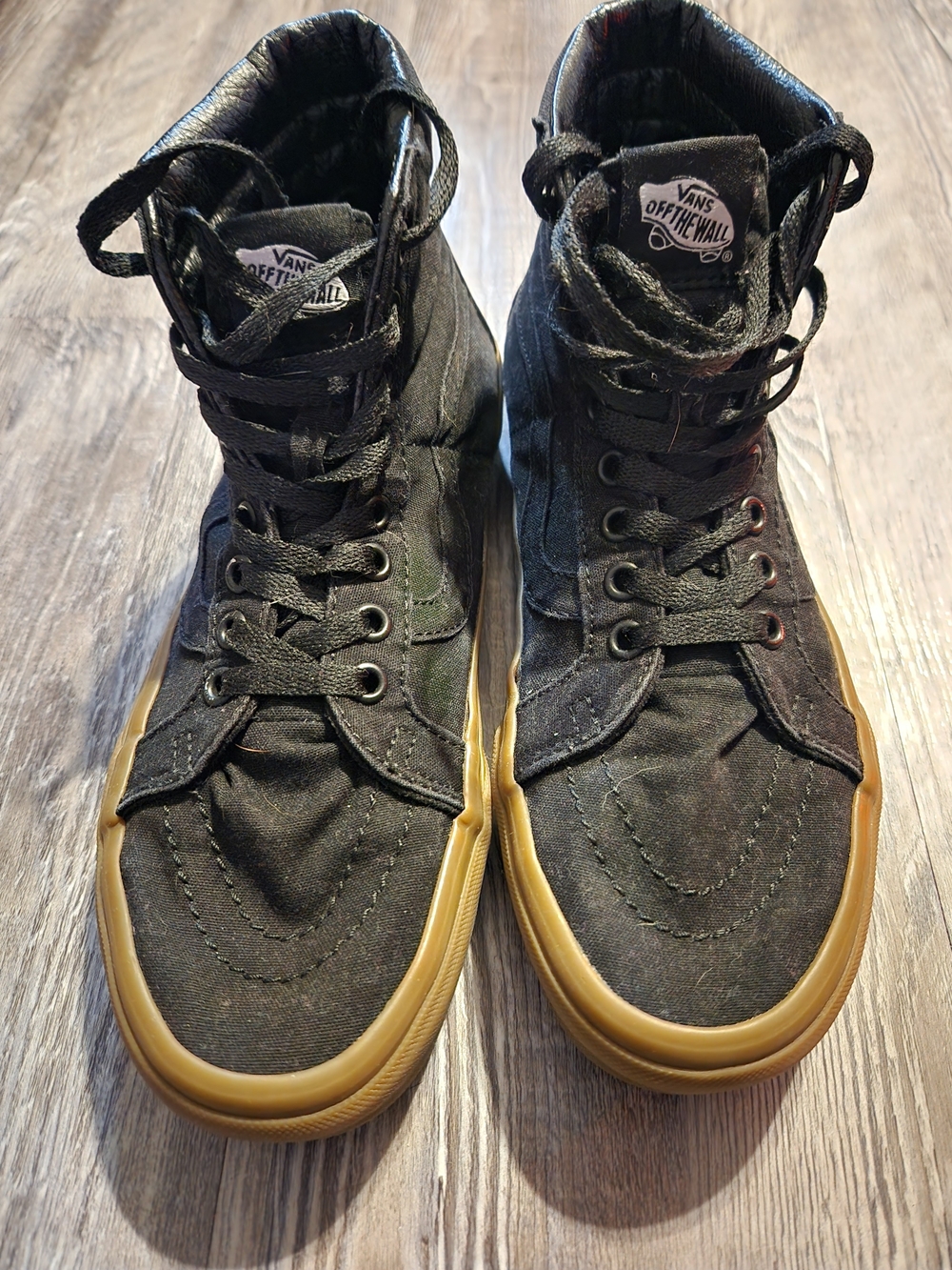 Vans Men's Black High-Top Sneakers with Gum Sole
